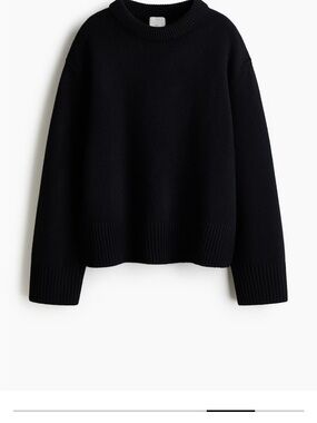 H & m 100% wool chunky black sweater large nwt